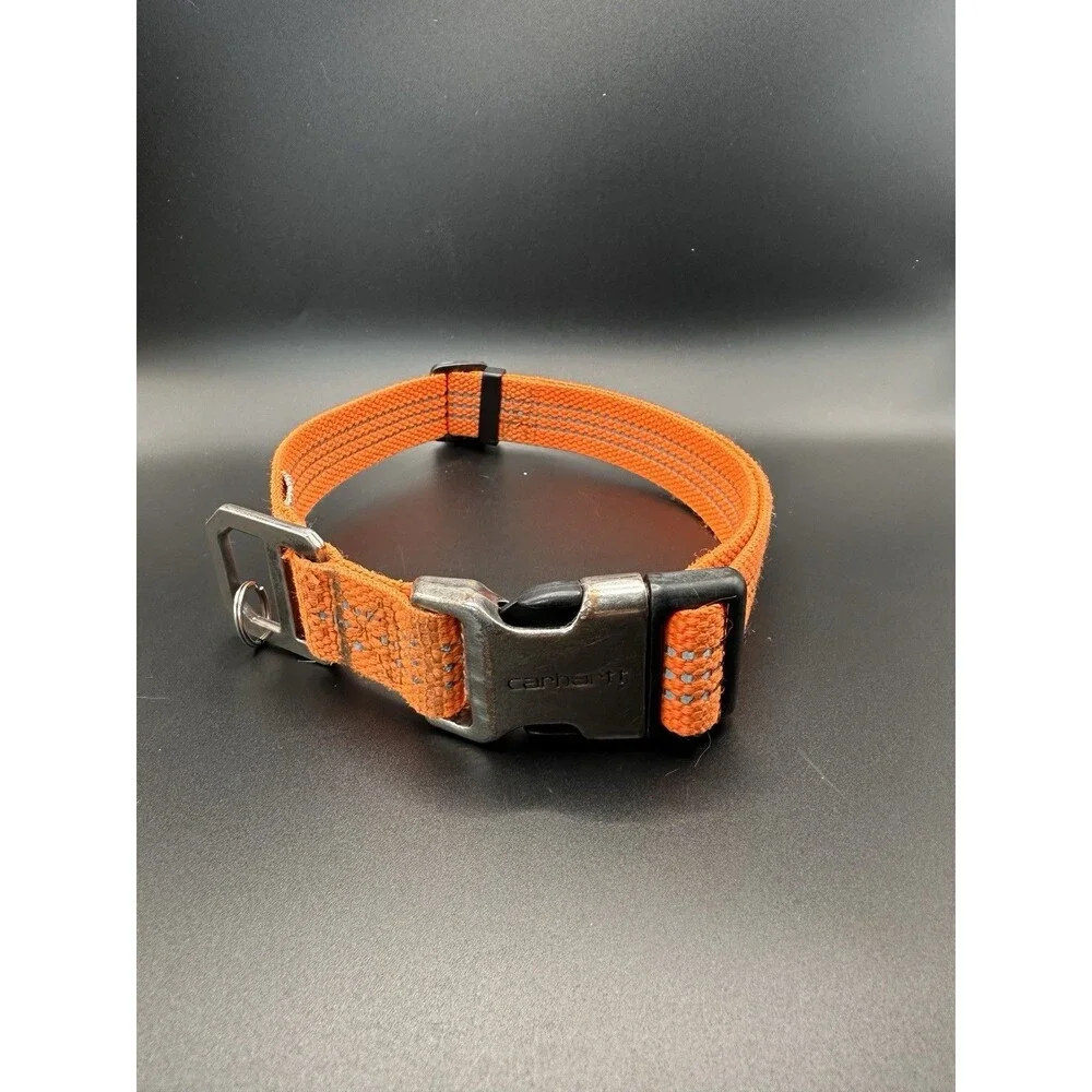 Carhartt Tradesman Dog Collar Hunter Orange Reflective Rugged Size Large 18”-26”